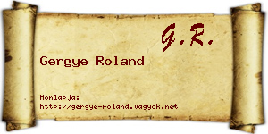 Gergye Roland névjegykártya